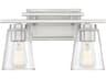 Calhoun 2-Light Satin Nickel Glass Vanity Light