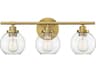 Carson 3-Light Warm Brass Glass Vanity Light