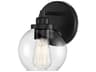 Carson 1-Light Matte Black Glass Wall Sconce