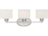 Kane 3-Light Satin Nickel Pewter Glass Vanity Light