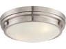 Lucerne 3-Light Satin Nickel Pewter Glass Round Flush Mount