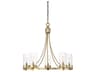 Meridian 5-Light Natural Brass Glass Cylinder Chandelier
