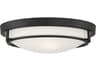 Meridian 2-Light Matte Black Glass Bowl Geometric Flush Mount