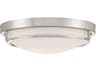 Meridian 2-Light Polished Nickel Glass Bowl Flush Mount