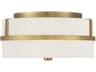 Meridian 2-Light Natural Brass Drum Geometric Flush Mount