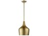 Meridian 1-Light Natural Brass Bell Mini Pendant