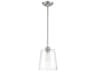Meridian 1-Light Brushed Nickel Glass Empire Mini Pendant