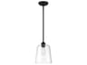 Meridian 1-Light Matte Black Glass Empire Mini Pendant