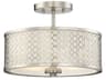 Meridian 2-Light Brushed Nickel Drum Semi Flush Mount