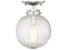 Meridian 1-Light Polished Nickel Glass Globe Geometric Semi Flush Mount
