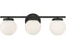 Meridian 3-Light Matte Black Glass Vanity Light