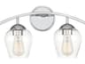 Meridian 2-Light Chrome Glass Vanity Light