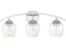Meridian 3-Light Chrome Glass Vanity Light