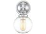 Meridian 1-Light Chrome Glass Wall Sconce