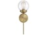 Meridian 1-Light Natural Brass Glass Wall Sconce