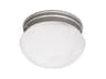 Flush Mount 2-Light Satin Nickel Glass Bowl