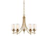 Octave 5-Light Warm Brass Glass Chandelier