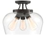 Octave 3-Light English Bronze Glass Bowl Semi Flush Mount