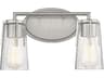 Sacremento 2-Light Satin Nickel Glass Vanity Light