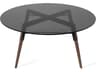 Ross Round Glass Black Walnut Coffee Table
