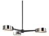 Allisio 3-Light Carbide Black Chrome Glass Chandelier
