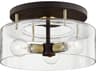Bergamot Station Semi-Flush Ceiling Light in Bronze and Brass