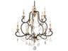 Bordeaux 10-Light Parisian Bronze Crystal Candelabra Chandelier