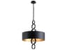 Rivington 6-Light Charred Copper Drum Pendant