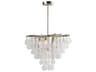 Goccia 6-Light Antiqued Bright Silver Leaf Glass Round Pendant