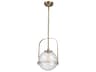 Mimas 1-Light Antique Brass Glass Globe Pendant