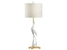 Crane Matte White Off Linen Gold Buffet Lamp