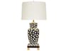 Black Leopard White Buffet Lamp