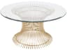 42" Round Glass Gold Leaf Coffee Table