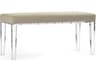 Emma Natural Linen Beige Upholstered Accent Bench