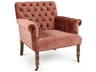 Rolling Pink Fabric Tufted Accent Chair