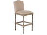 Aria Upholstered Oak Wood Linen Cotton Bar Stool