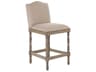 Aria Upholstered Oak Wood Linen Cotton Counter Stool