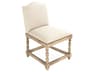 Aria Oak Wood Beige Upholstered Side Dining Chair