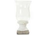 Distressed Off-White 17" High Candle Holder with Crackle Glaze Base
