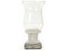 Distressed Off-White 13" High Candle Holder with Crackle Glaze Base