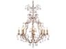 8-Light Gold Leaf Crystal Glass Candelabra Chandelier