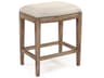 Upholstered Oak Wood Oatmeal Polyester Counter Stool
