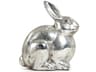Distressed Metallic Silver 12" High Rabbit Decorative Accent