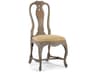 Birch Wood Brown Upholstered Side Dining Chair