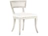 Birch Wood White Upholstered Side Dining Chair