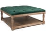 Green Velvet Upholstered Tufted Ottoman