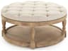 Limed Grey Oak Cream Upholstered Ottoman