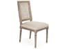 Louis Oak Wood Beige Upholstered Side Dining Chair