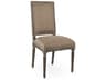 Louis Oak Wood Brown Upholstered Side Dining Chair