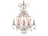 5-Light Gold Leaf Crystal Glass Candelabra Chandelier